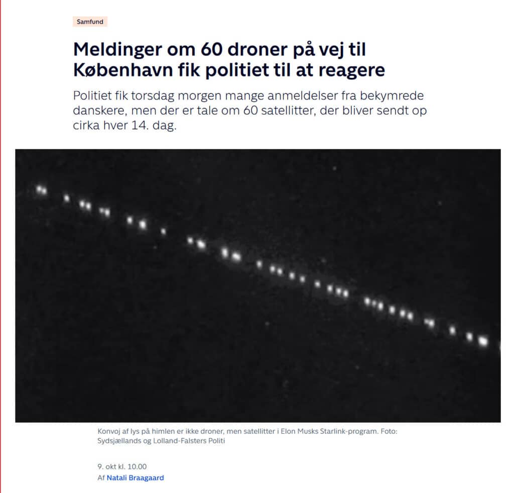 Elon Musks Starlink-satellitter skabte også droneoplevelser.