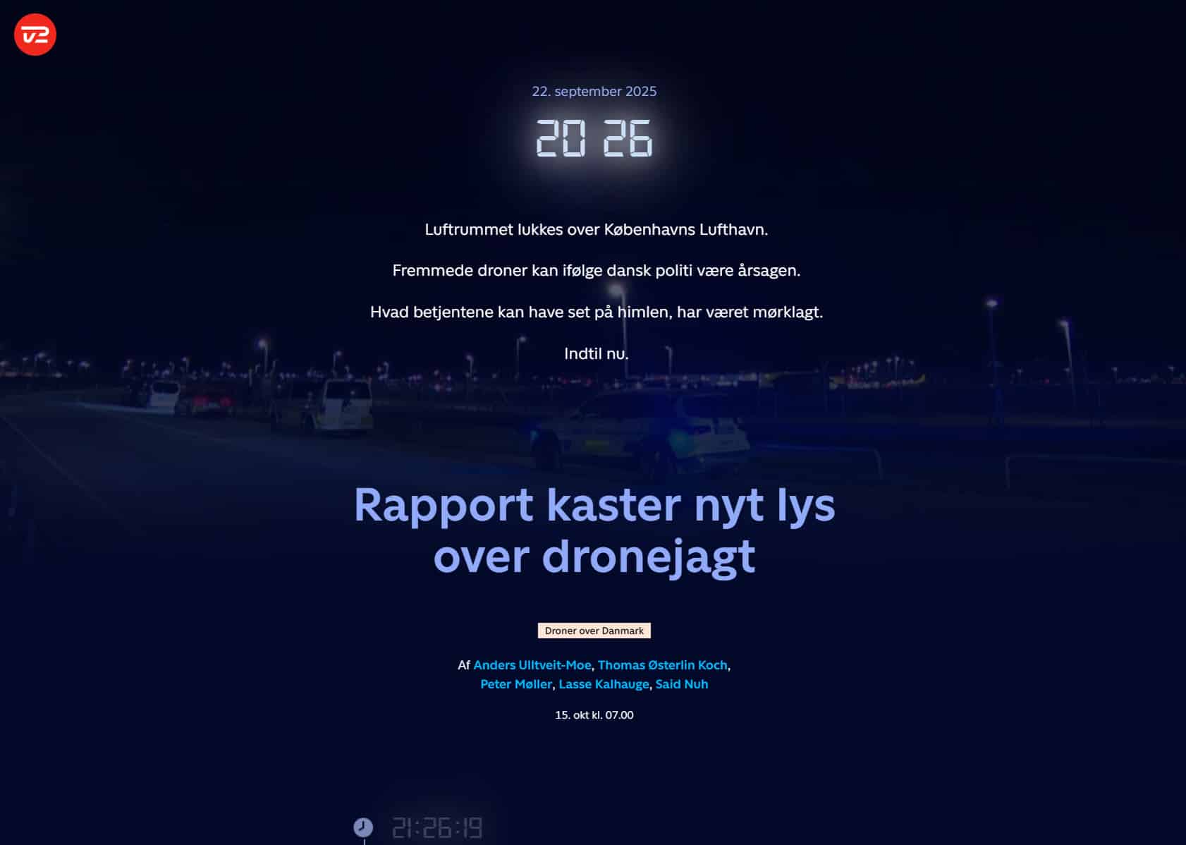 Sammen med TV2 gennemgik Karsten Marrup, Søren Sørensen og jeg de droneobservationer, TV2 havde fået aktindsigt i hos det svenske politi.