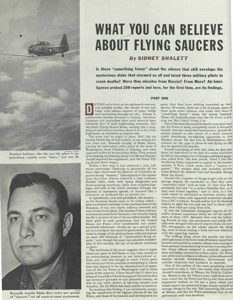 For at dæmpe interessen hjalp flyvevåbnet derfor med baggrundsmateriale til en artikel i magasinet The Saturday Evening Post, som skulle overbevise offentligheden om, at ufo-observationerne skyldtes misforståelser, fejlfortolkninger og almindelige naturfænomener.