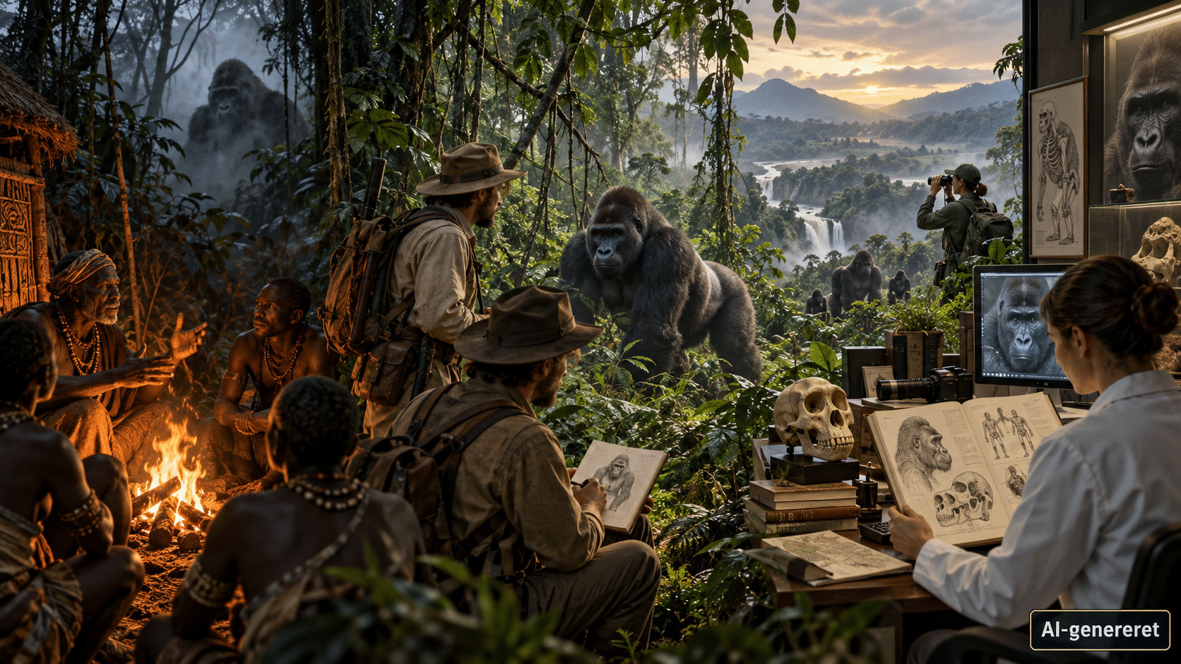 For lokalbefolkningen var gorillaerne ikke mytiske. Men da historier om dem nåede europæiske og amerikanske forskere, skulle der fysisk dokumentation til, før gorillaen i midten af 1800-tallet fik sin plads i den vestlige zoologi.